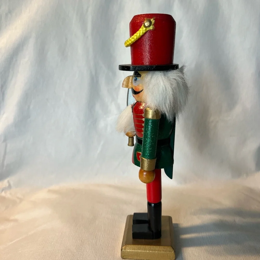 Christmas Wooden Nutcracker Red & Green Coat 10.5 in